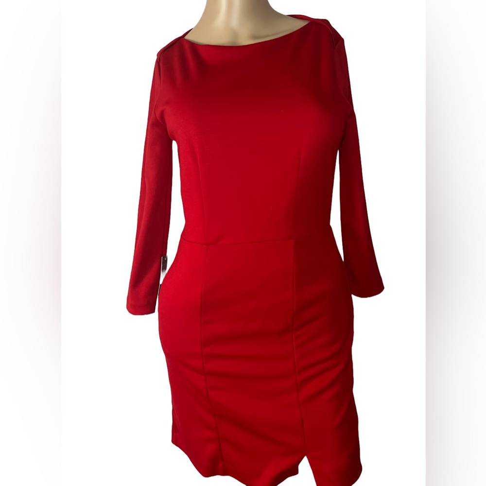 The Limited Vibrant Red Long Sleeve Bodycon Dress | Flattering Fit | Size 2